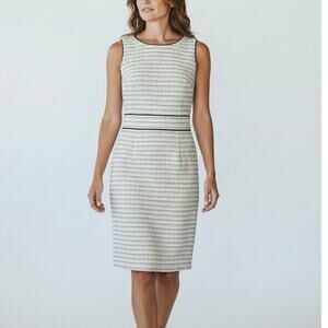 Banana Republic Women’s Sleeveless Sheath Dress Petite Size OP NWT Ivory/Black